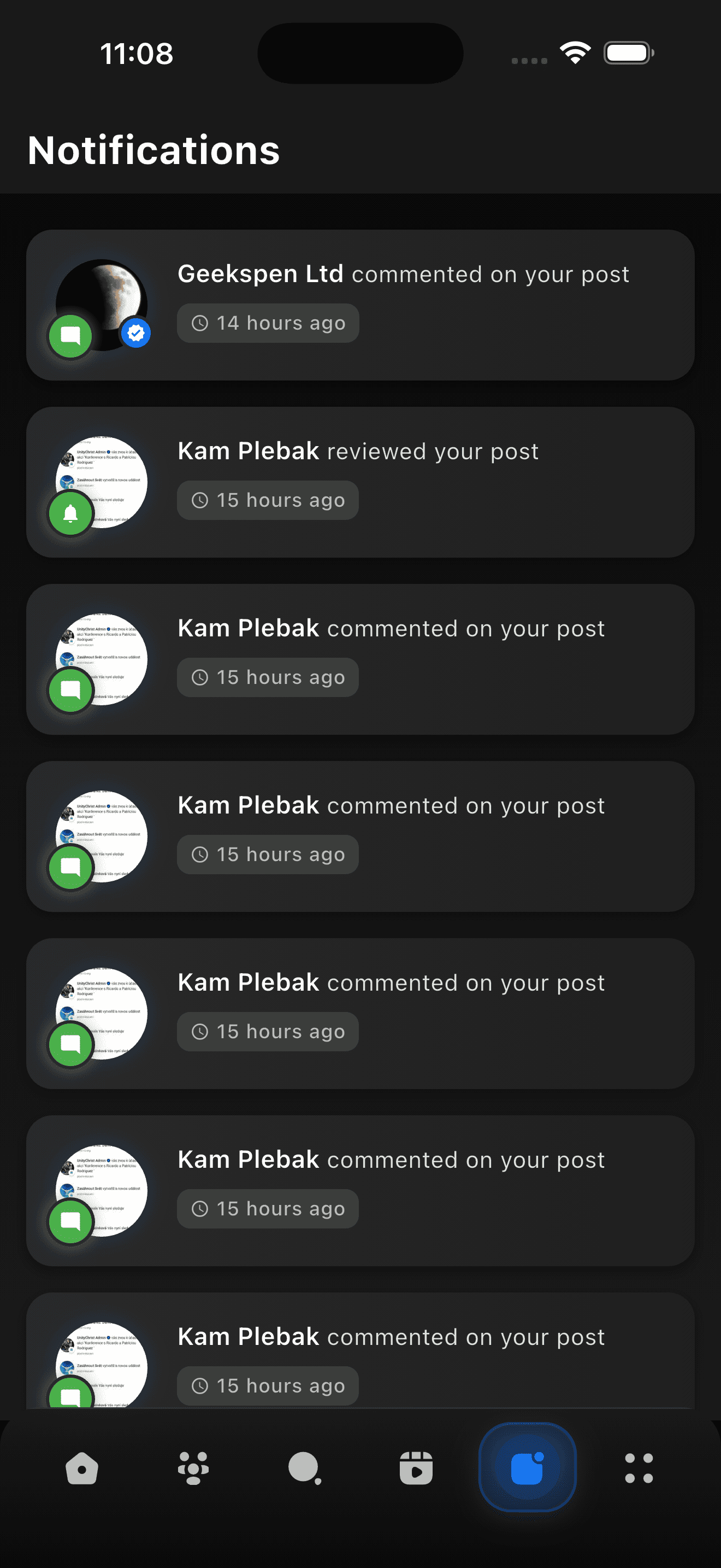 Sngine Pro Timeline – Flutter Social Networking App (Android & iOS) mobile preview